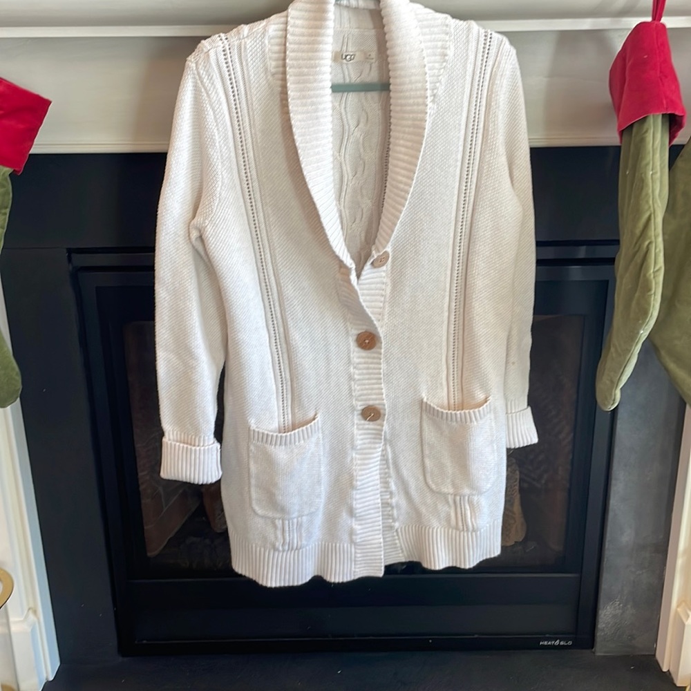 UGG KNIT LONG CABLE KNIT CARDIGAN